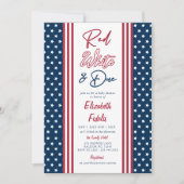 Red White & Due Stars 4. Juli Babydusche Einladung (Vorderseite)