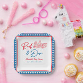 Red White & Due Stars 4. Juli Babydusche Pappteller (Party)