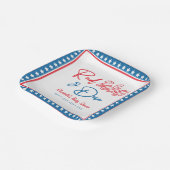 Red White & Due Stars 4. Juli Babydusche Pappteller (Gewinkelt)