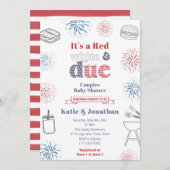 Red White Due Summer Baby Dusche Party Einladung (Vorne/Hinten)