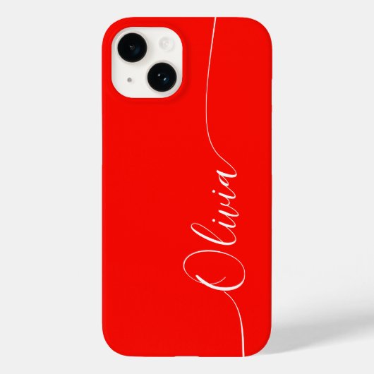 Red White Elegance Calligraphy Script Name Case-Mate iPhone Hülle (Rückseite)
