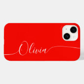 Red White Elegance Calligraphy Script Name Case-Mate iPhone Hülle (Rückseite (Horizontal))