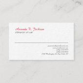 Red White Elegant Schlicht Beruflich Minimalistisc Visitenkarte (Vorderseite)