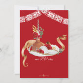 Red White Elegante Rose Charro Mariachi Quinceaner Einladung (Rückseite)