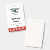 Red White Employee ID Large Logo Ausweis (Vorder- & Rückseite)