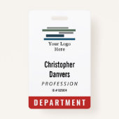 Red White Employee ID Large Logo Ausweis (Vorderseite)