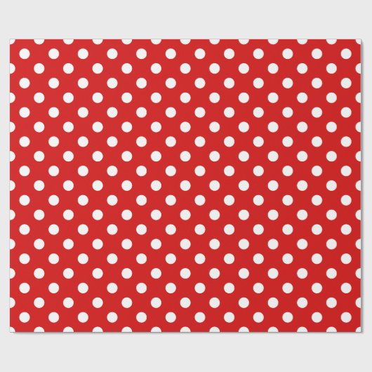 Red White Extra Large Polka Dot Muster Geschenkpapier (Flach)
