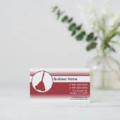 Red white faather feather duster Visitenkarten Visitenkarte (Stehend Vorderseite)