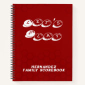 Red White Family Name Board Game Scorebook Notizblock (Vorderseite)