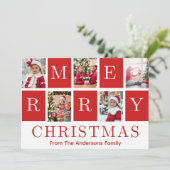 Red & White Festival frohe Weihnachten Fünf Fotos (Stehend Vorderseite)