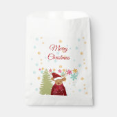Red White Festive Winter Niedlich Deer Frohe Weihn Geschenktütchen (Vorderseite)