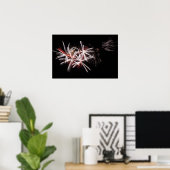 Red White Fireworks Display Foto Poster (Heimbüro)