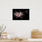 Red White Fireworks Display Foto Poster (Küche)