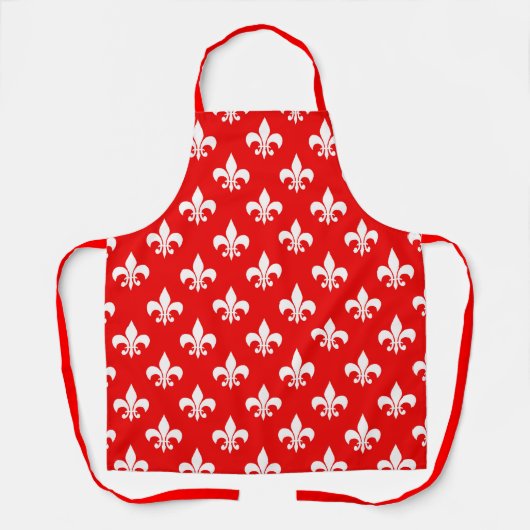 Red White Fleur-de-lis Schürze (Vorderseite)