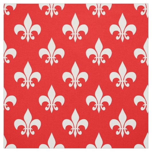 Red White Fleur-de-lis Textile Stoff (Muster)