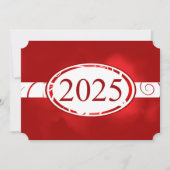 Red & White Floral Button 2025 Graduation Party Einladung (Vorderseite)