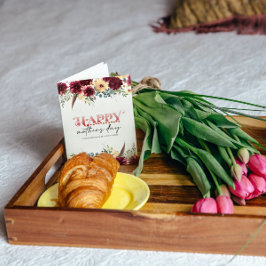 Red White Floral Happy Mütter Day Grußkarte