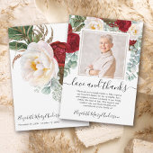 Red White Floral Vielen Dank Bereavement Foto Dankeskarte