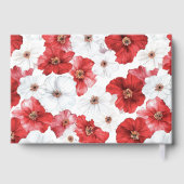 Red White Floral Wedding Gästebuch (Rückseite)