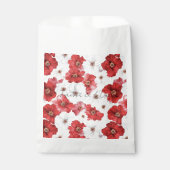 Red White Floral Wedding Geschenktütchen (Vorderseite)