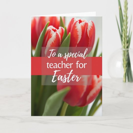 Red White Flower Thank You Card Karte (Vorderseite)