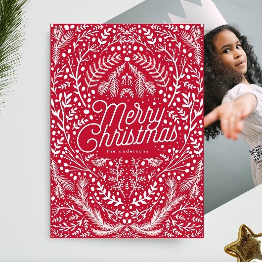 Red White Foliage & Berries Kein Foto Weihnachten