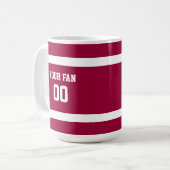 Red & White Football Team Personalisiert Kaffeetasse (Vorderseite Links)