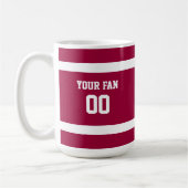 Red & White Football Team Personalisiert Kaffeetasse (Links)