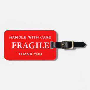 Red White Fragile Handle mit Vorsicht Vielen Dank Gepäckanhänger