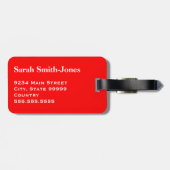 Red White Fragile Handle mit Vorsicht Vielen Dank Gepäckanhänger (Rückseite horizontal)