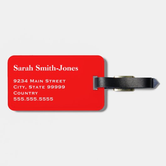 Red White Fragile Handle mit Vorsicht Vielen Dank Gepäckanhänger (Rückseite horizontal)