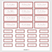 Red White Frame Mixed Guest Address Labels (Blatt)
