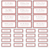 Red White Frame Mixed Guest Address Labels (Vorderseite)