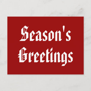 Red White Frohe Festtage Holiday Postcard Feiertagspostkarte