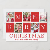 Red & White Frohe Weihnachten 5 Foto Collage (Vorderseite)