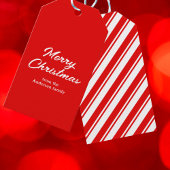 Red White Frohe Weihnachts-Individuelle Name Geschenkanhänger