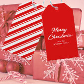 Red White Frohe Weihnachts-Individuelle Name Geschenkanhänger