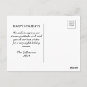 Red & White Frohe Weihnachtsballes Ornamente Postkarte (Rückseite)