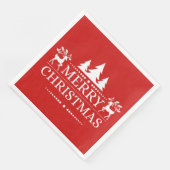Red & White Frohe Weihnachtszeitung Napkins Serviette (Ecke)