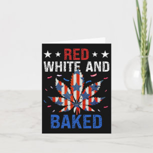 Red White Funny Baked Weed Karte