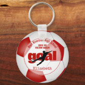 Red White Fußball Tor Girls Teamgeist Schlüsselanhänger (Vorderseite)