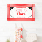 Red White Geometric Graduation Party Banner (Insitu)