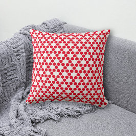 Red White Geometric Hexagon Muster Kissen