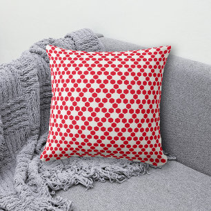 Red White Geometric Hexagon Muster Kissen