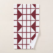 Red White Geometric Mitte Jahrhundert Moderne Badhandtuch Set (Handtuch)