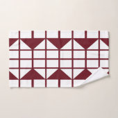 Red White Geometric Mitte Jahrhundert Moderne Badhandtuch Set (Handtuch)