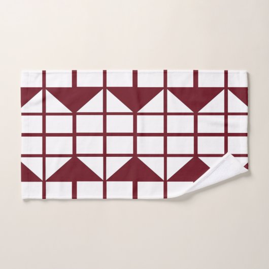 Red White Geometric Mitte Jahrhundert Moderne Badhandtuch Set (Handtuch)
