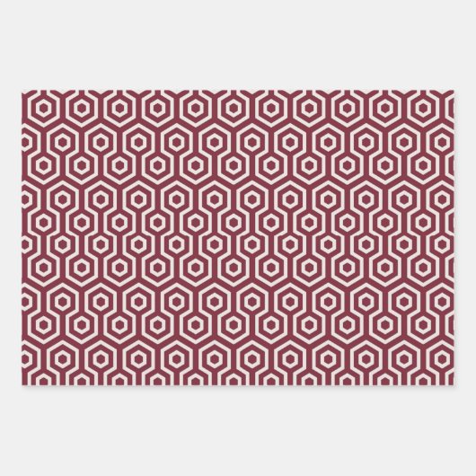 Red + White Geometric Muster | Geschenkpapier Set (Vorderseite 2)
