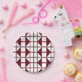 Red White Geometric Party Pappteller (Party)