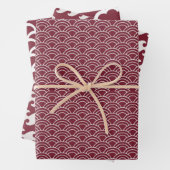 Red + White Geometric Wave Muster | Geschenkpapier Set (Beispiel)